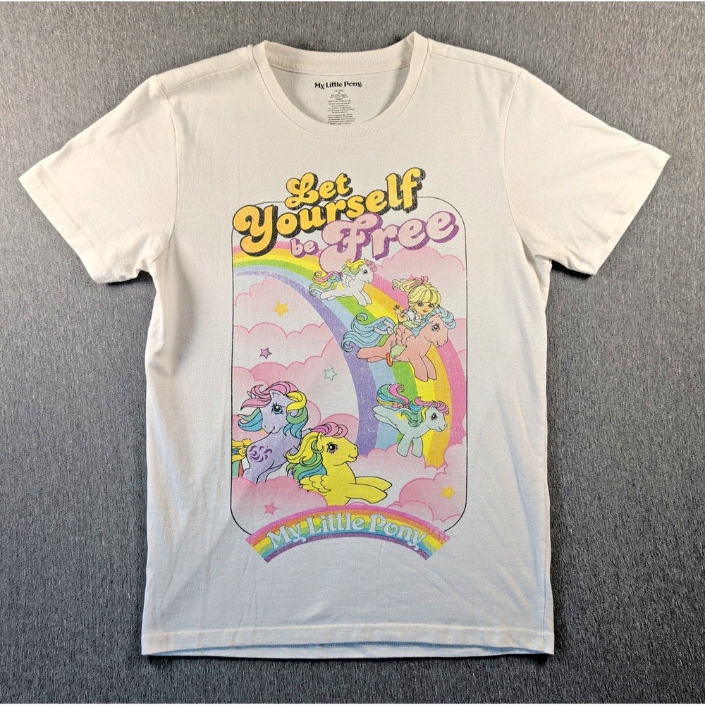 My Little Pony Graphic T Shirt White Womens S Let Yourself Be Free Girlhoodcore